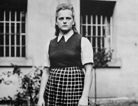 Close-up of Irma Grese, known as ‘The Bitch of Belsen’, an SS guard in Auschwitz-Birkenau, Ravensbrueck, and Bergen-Belsen concentration camps. United States Holocaust Memorial Museum, courtesy of Hadassah Bimko Rosensaft.