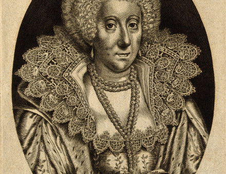 Mary Sidney Herbert, Countess of Pembroke, line engraving by B. Reading after S. van der Passe. Wellcome Collection. Public Domain.