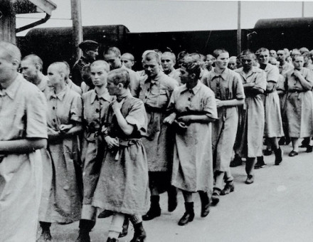 ‘Assignment to Slave Labour’, Auschwitz, Poland, c.1940. US Holocaust Memorial Museum.