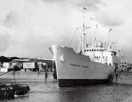 M/ 'Windward Islands', one of the two 'banana boats' that were regular visitors to the port. Preston Digital Archives. Image kindly provided by Mrs. J. Williams, Fulwood, Preston. & Gillian Lawson, Preston Historical Society.