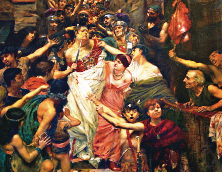 Vitellius led through the streets of Rome by the people, by Georges Rochegrosse, 1883. CPA Media Pte Ltd/ Alamy Stock Photo