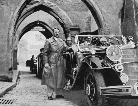 Adolf Hitler pays a visit to the Landsberg prison ten years after his release, June 1934. United States Holocaust Memorial Museum, courtesy of Richard Freimark.