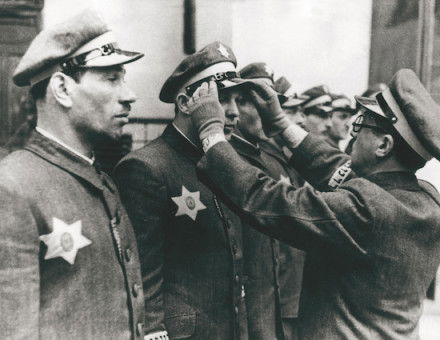 Members of the Jewish police in the Warsaw ghetto, 1941. Akg-images.