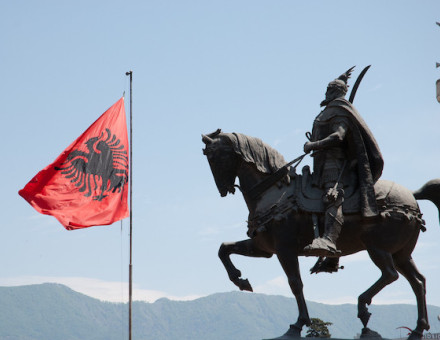 Statue of Skanderbeg in Tirana, Albania. Thomas Quine (CC BY 2.0).