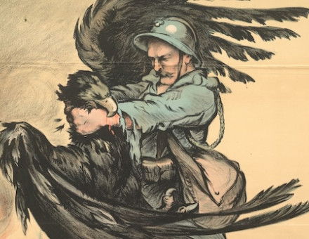 ‘Pour le suprême effort’: The German eagle is throttled by a French soldier, by Marcel Falter, 1918. Prints, Drawings and Watercolors from the Anne S.K. Brown Military Collection. Brown Digital Repository. Brown University Library. Public Domain.