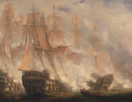 The Battle of Trafalgar, by John Christian Schetky, c. 1841. Yale Center for British Art, Paul Mellon Collection. Public Domain.