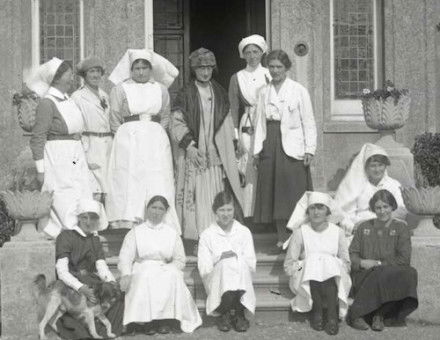 Photograph of the matron and staff of the Lady Chichester Hospital for the Treatment of Early Mental Disorders, Hove, 1921. East Sussex Record Office.