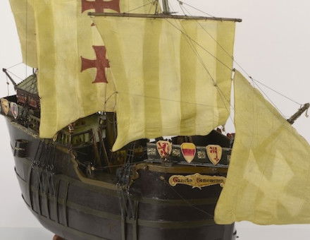 A model of a Hanseatic League trade cog, c. 1921-40. Eesti Ajaloomuuseum SA. Public Domain. 