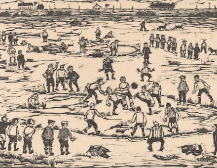 Football players, print by Hank Henriët, 1926. RIjksmuseum. Public Domain.