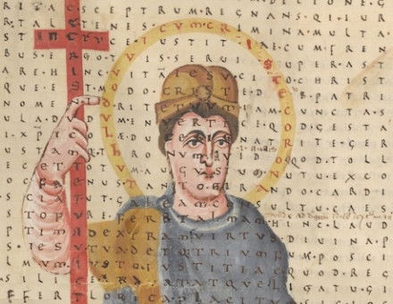 Louis the Pious, from De laudibus sanctae crucis, c.820-40. Österreichische Nationalbibliothek. Public Domain.