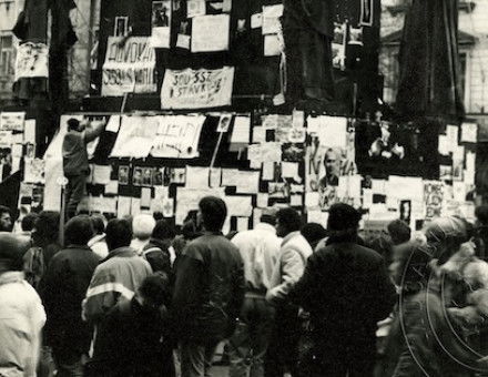 Demonstrators on Prague’s Wenceslas Square, Ivana Černá, November 1989. Czech Národní Muzeum (CC BY).
