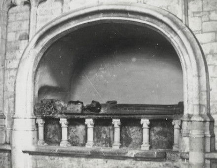 The tomb of Mathilda of Flanders, 1839. Catholic University of Leuven. Public Domain.