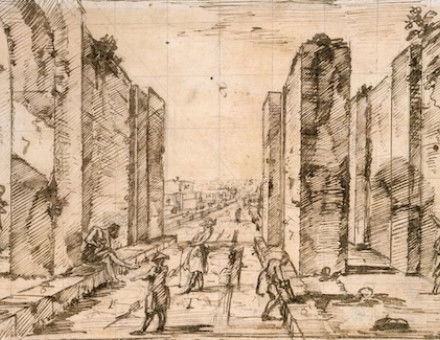 View through the Herculaneum Gate, Pompeii, Giovanni Battista Piranesi, 1778. Metropolitan Museum of Art. Public Domain.