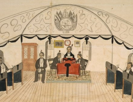 Members of the Liberian Senate, mostly comprising freed African American slaves, 1893. Library of Congress. Public Domain.