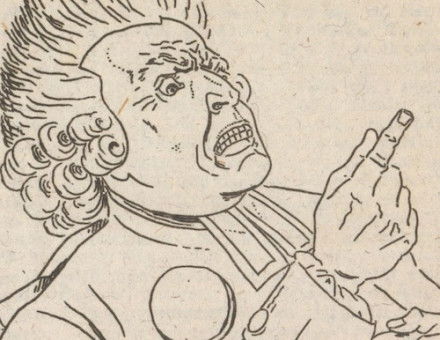 An angry schoolmaster, Pieter van Woensel, 1792. RIjksmuseum. Public Domain.