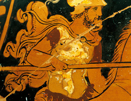 Alexander the Great portrayed on an amphora from Magna Graecia, southern Italy, c 330 BC. De Agostini Picture Library / Bridgeman Image