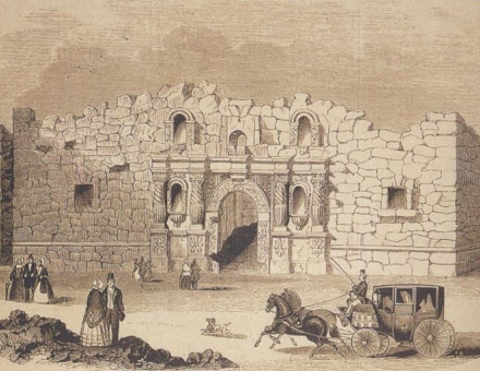 The Alamo, as drawn in 1854.