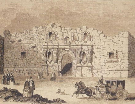 The Alamo, as drawn in 1854.