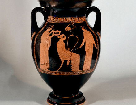 Play on: red-figure amphora with musical scene, attributed to the Niobid Painter, c.460-50 BC. 