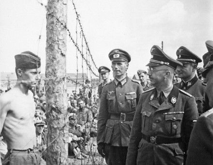 Himmler inspecting a prisoner of war camp