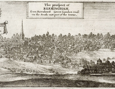 Engraving of Birmingham by Wenceslas Hollar, published in 1656.