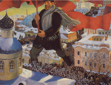 Boris Kustodiev's 1920 painting "Bolshevik"