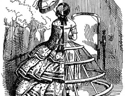 Cutaway view of a crinoline, Punch magazine, August 1856