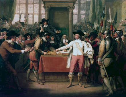 Rise and fall: Cromwell Dissolving the Long Parliament, by Benjamin West (1782).