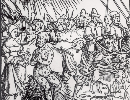 14th-century  English engraving on the Black Death.