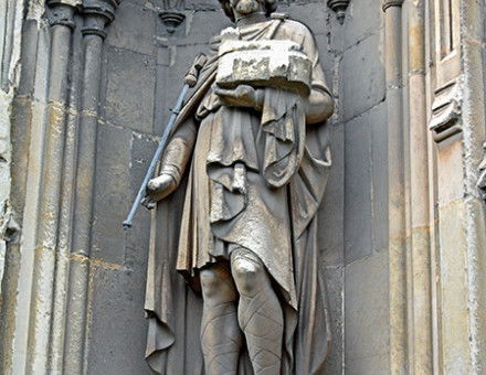 Convert king: statue of Ethelbert at Canterbury Cathedral, Kent