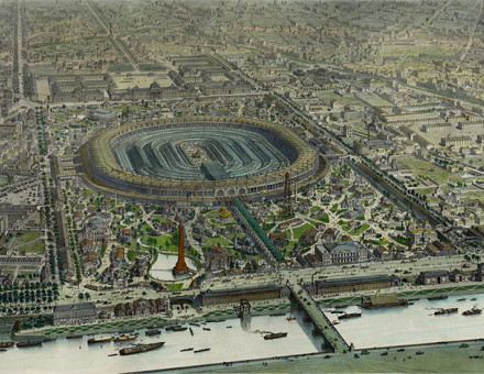 Official bird's-eye view of Exposition Universelle of 1867.