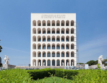 The Palazzo della Civia Italiana, part of the EUR complex in Rome and now home to the fashion house Fendi