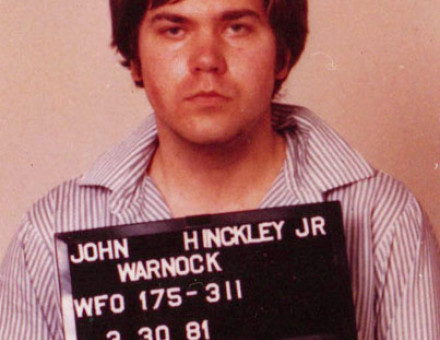 FBI mugshot of John Hinkcley, Jr. after his attempted assassination of Ronald Reagan in 1981.