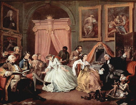 Hogarth's 'Marriage à-la-mode', number 4: The Toilette. 