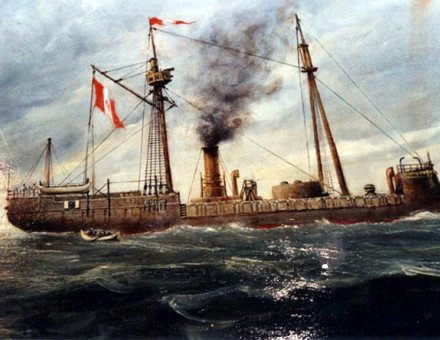 Huáscar in Peruvian service before her foremast was removed in June 1879