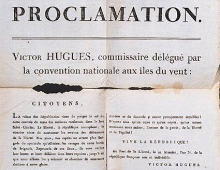 Proclamation by Victor Hugues abolishing slavery