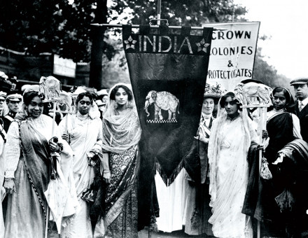 Indian suffrage campaigners on the Women’s Coronation Procession, London, 1911.