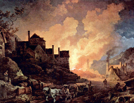  Coalbrookdale by Night by Philip James de Loutherbourg, painted 1801. This shows Madeley Wood (or Bedlam) Furnaces, which belonged to the Coalbrookdale Company from 1776 to 1796.