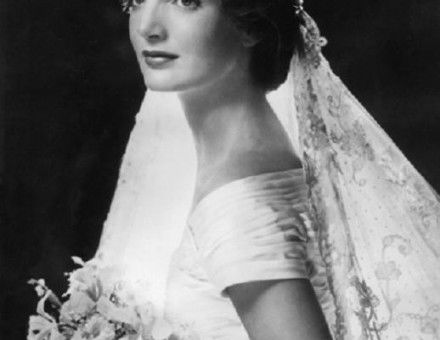 Jacqueline Bouvier on her wedding day