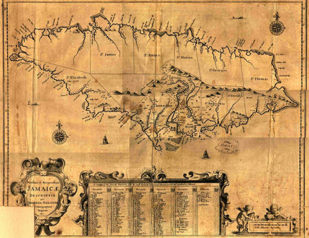 English map of Jamaica, 1600s