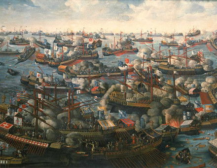 The Battle of Lepanto, unknown artist, late 16th century