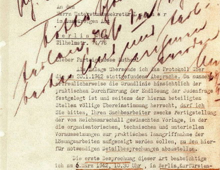 Letter from 1942 referencing the "Endlösung der Judenfrage" (Final Solution of the Jewish Question