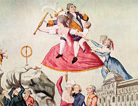 Flight of fancy: Louis XVI and his family attempt to flee Paris. French caricature, 1792