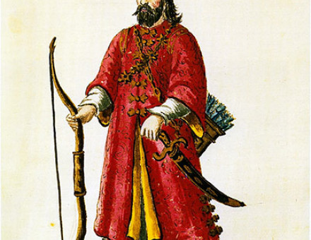 Marco Polo wearing a Tatar outfit, date of print unknown.