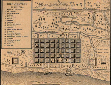 Map of New Orleans, 1728.