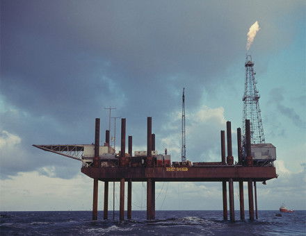 Makeshift: the Sea Gem in position in the North Sea