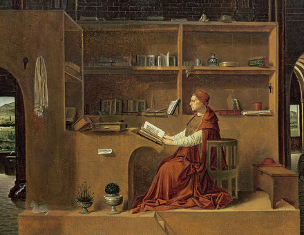 Man in red: St Jerome in his Study, Antonello da Messina, c.1475.