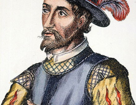 17th century engraving of Ponce de León.