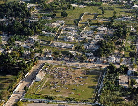 Aerial view of earthquake damage in Léogâne, January 2010.