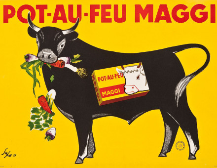 Stock in trade: an advertisement for pot-au-feu beef cubes, illustration by Severo Pozzati (Sepo), 1957.